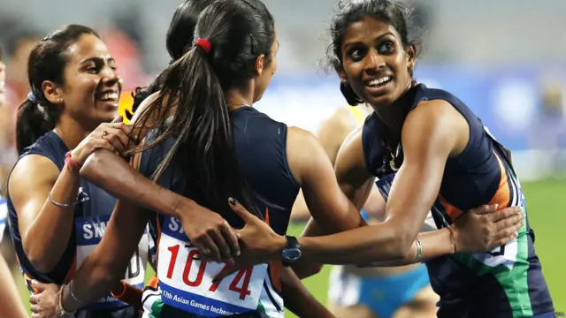 महिला 4X400 मीटर रिले दौड़, भारत, स्वर्ण पदक, एशियाई खेल, इंचियोन, दक्षिण कोरिया