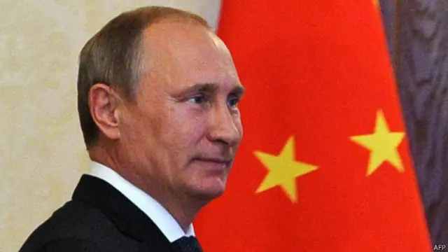 Vladimir Putin, frente a la bandera china
