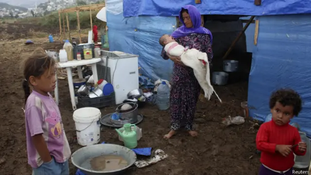Refugiados sirios en el norte de Líbano.