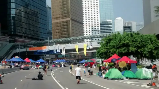 佔中行動周日金鐘現場