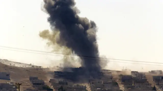 سمعت اصوات القصف وشوهدت أعمدة الدخان من الناحية التركية