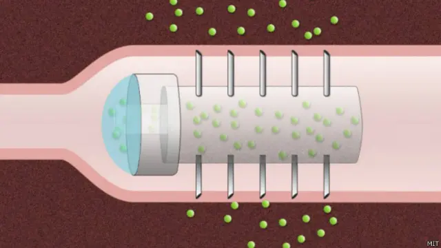 Cápsula con las microagujas