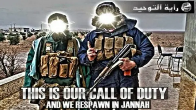 تنظيم الدولة الإسلامية يستخدم صورا من ألعاب الفيديو مثل لعبة "نداء الواجب"
