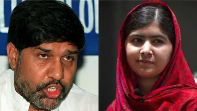印度人权活动人士凯拉什·萨蒂亚尔希和遭塔利班枪击的巴基斯坦女学生马拉拉分享诺贝尔和平奖。