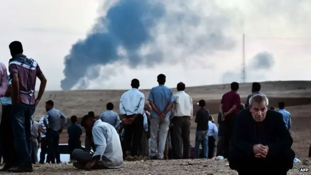 160 الف شخص فروا من عين العرب ومحيطها مع تقدم "الدولة الاسلامية".