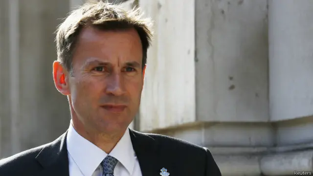 Ông Jeremy Hunt hiện là Bộ trưởng Y tế Anh