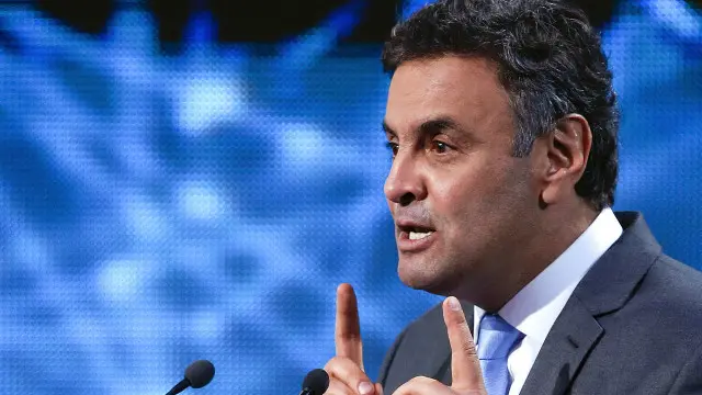Candidato opositor brasileño Aécio Neves.