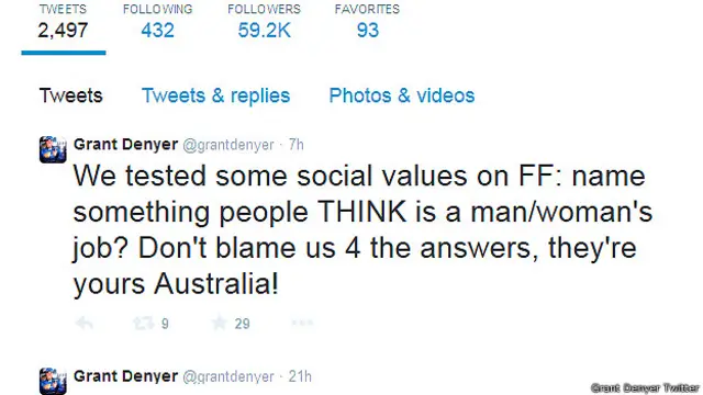 ग्रांट डेनियर का ट्वीट