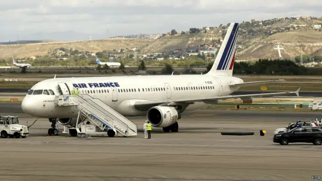 Avión de Air France en el aeropuerto de Barajas