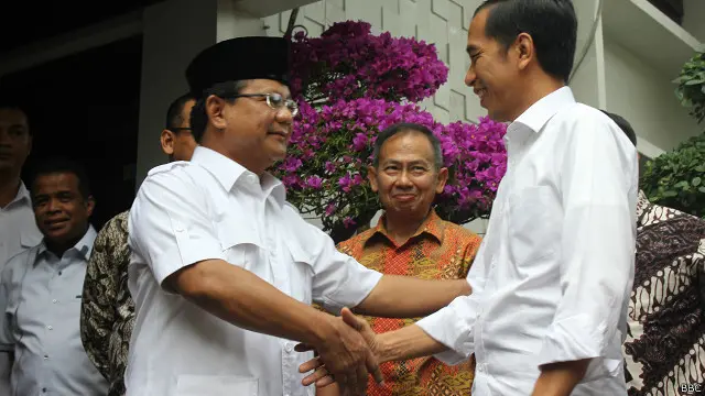 Ini adalah pertemuan pertama Prabowo-Jokowi sejak pencoblosan pilpres.