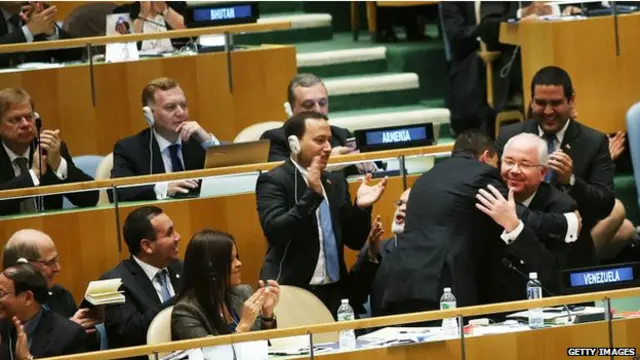 وینزویلا میں سلامتی کونسل کی غیر مستقل نشست کے لیے بلا مقابلہ منتخب ہونے پر خوشیاں منائیں گئیں