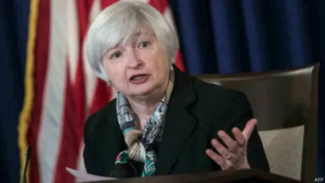 美聯儲主席耶倫稱，「現在的問題是，中國是否存在更急速放緩的風險，超過大多數分析人士的預期。」 （資料圖片）