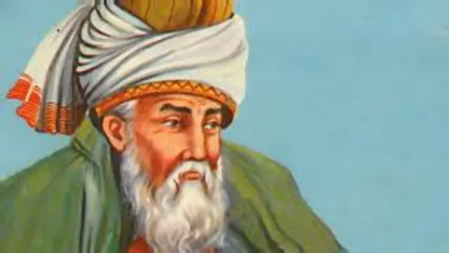 مولانا جلال الدّین محمّد مولوی بلخی رومی با عبای مغز فُستُقی