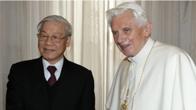 Giáo hoàng Benedict XVI đã tiếp Tổng Bí thư Đảng Cộng sản Việt Nam Nguyễn Phú Trọng