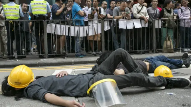 Протестующий в Гонконге