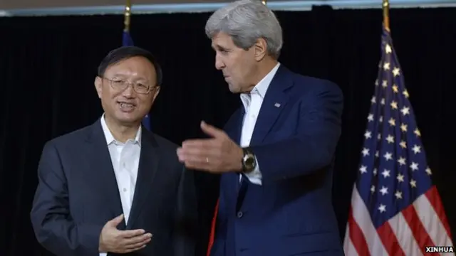 美國國務卿克里與中國國務委員楊潔篪會面