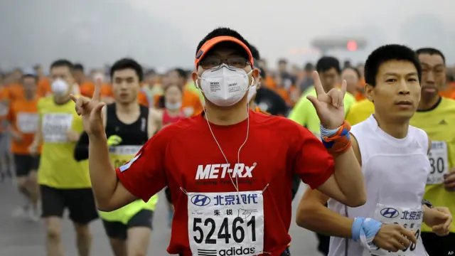 北京“霾”拉松