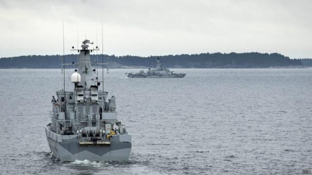 Barcos militares suecos.