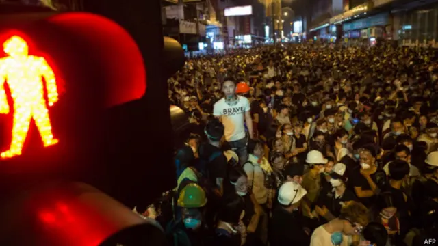 香港占中抗议的年轻人