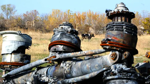 Обломки малайзийского "боинга" близ населенного пункта Рассыпное 17 октября 2014 года