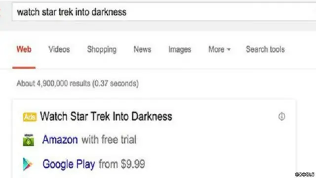 صفحة بحث غوغل