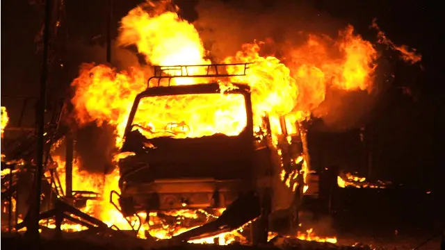 फरीदाबाद, दशहरा मैदान में आग