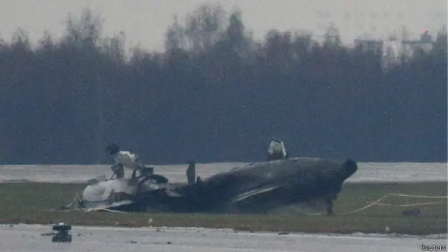 Обломки самолета Falcon во Внуково