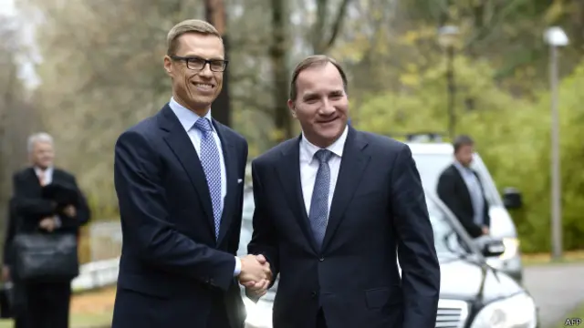 Премьер-министры Финляндии и Швеции: Стефан Левин и Александр Стубб