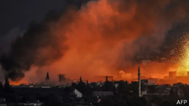 ကိုဘာနီ မြို့မှာ လေကြောင်း တိုက်ခိုက်မှု ပြင်းထန်