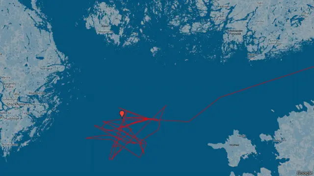 Маршрут движения "Кокорда" в Балтике