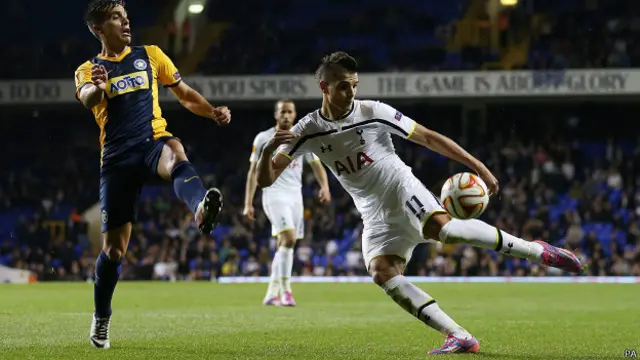 Lamela anotó otro gol en la cómoda victoria, el segundo de manera más ortodoxa.