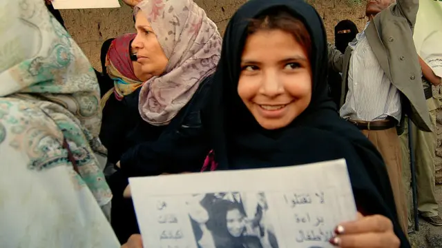 مظاهرة ضد تزويج القاصرات في اليمن