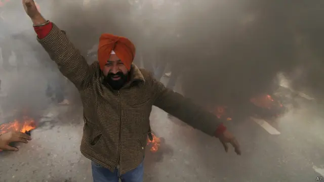 सिख दंगा पीड़ितों का प्रदर्शन