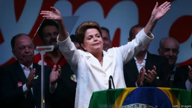 Dilma Rousseff após a vitória (Getty Images)