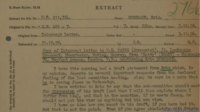 Письмо Эрика Хобсбаума