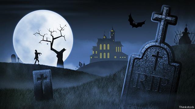 Страшное кладбище ночью