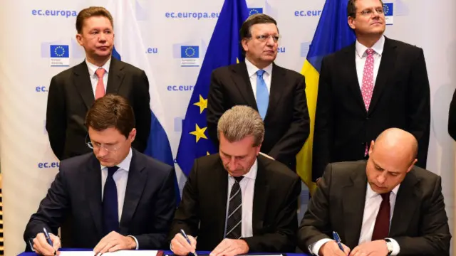 یہ معاہدہ یورپی یونین کے عہدے داروں اور روسی اور یوکرینی وزرائے توانائی کے درمیان مہینوں کی بات چیت کے بعد طے پایا ہے