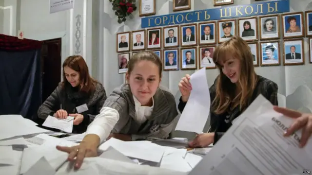 Votación en el este de Ucrania.