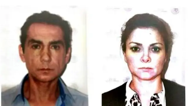 Fotos de la pareja luego de ser detenida, divulgadas por la Procuraduría General de la República.