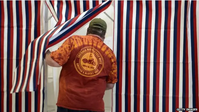 美國新罕布什爾州曼徹斯特選民在投票