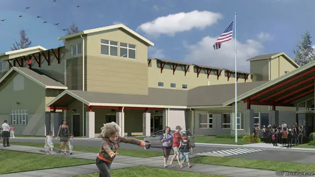 Recreación de escuela en el estado de Washington, EE.UU.