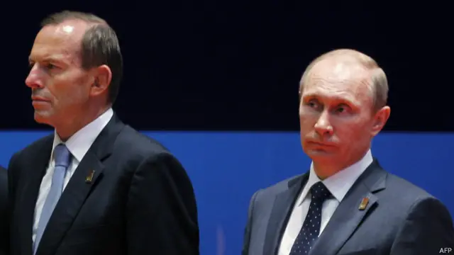 Tony Abbott y Vladimir Putin en octubre, 2014