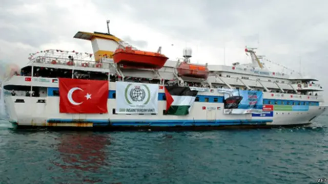 Salah satu kapal yang diserang aparat Israel pada 2010 bernama Mavi Marmara.