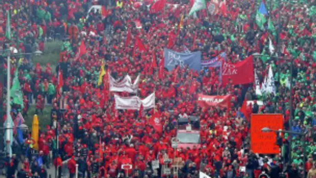 ब्रसेल्स में प्रदर्शन