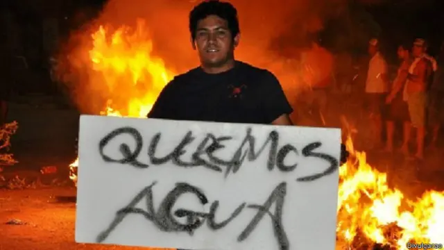 Protesto contra a crise da água em Itu / Crédito: Divulgação