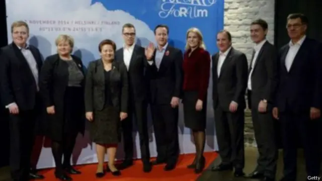 卡梅伦正在芬兰出席北欧国家领导人峰会 