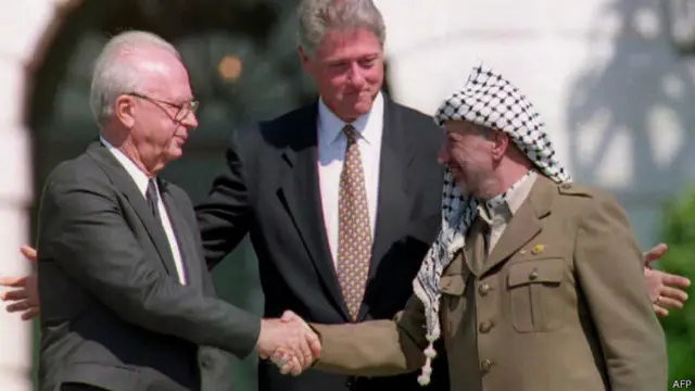 यासेर अराफ़ात, यित्ज़ाक राबिन, बिल क्लिंटन