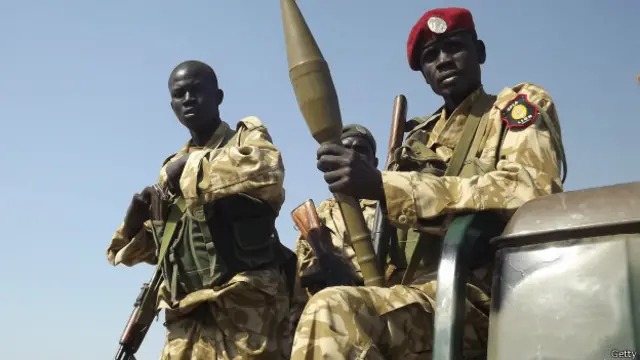 Soldados de Sudán del Sur.