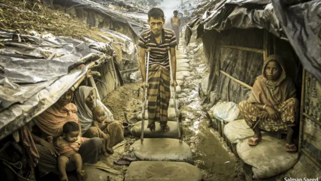 रोहंगिया मुसलमानों की एक बस्ती