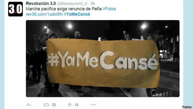 Tuit de foto #Yamecanse de @Revolucion3_0
